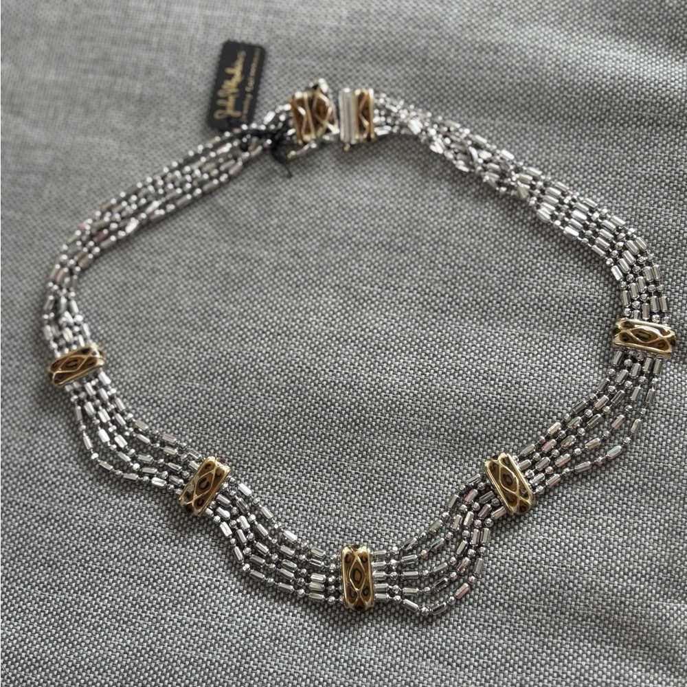 John Medeiros 5 strand silver Lattice collection necklace NWT